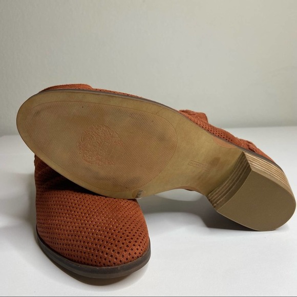 Vince Camuto Palmina Perforated Suede Ankle Booties Cayenne - Picture 7 of 8